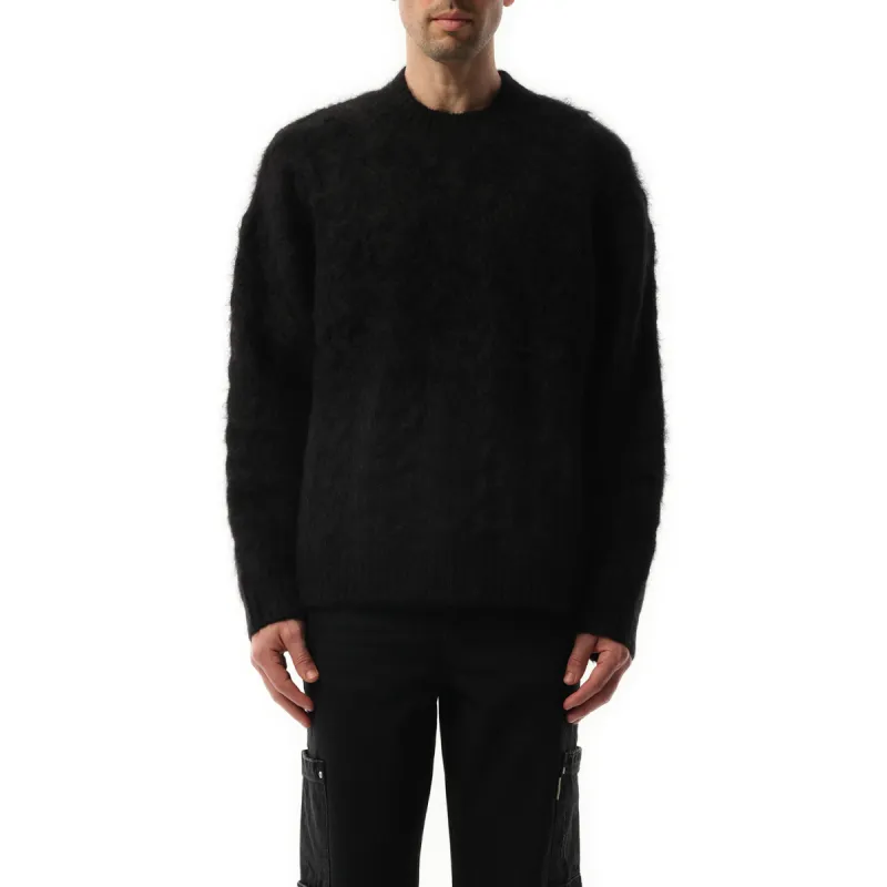 Alpaca Cable Knit Sweater in Jet Black sold by MARAIS