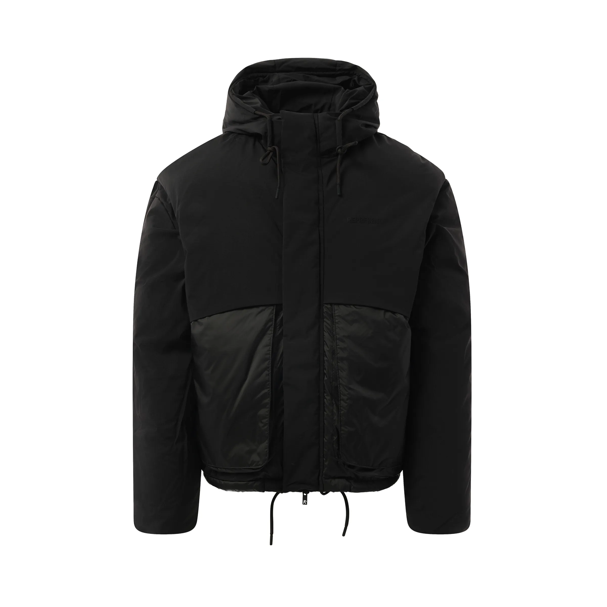 Layered Hooded Puffer in Jet Black sold by MARAIS product image thumbnail 2