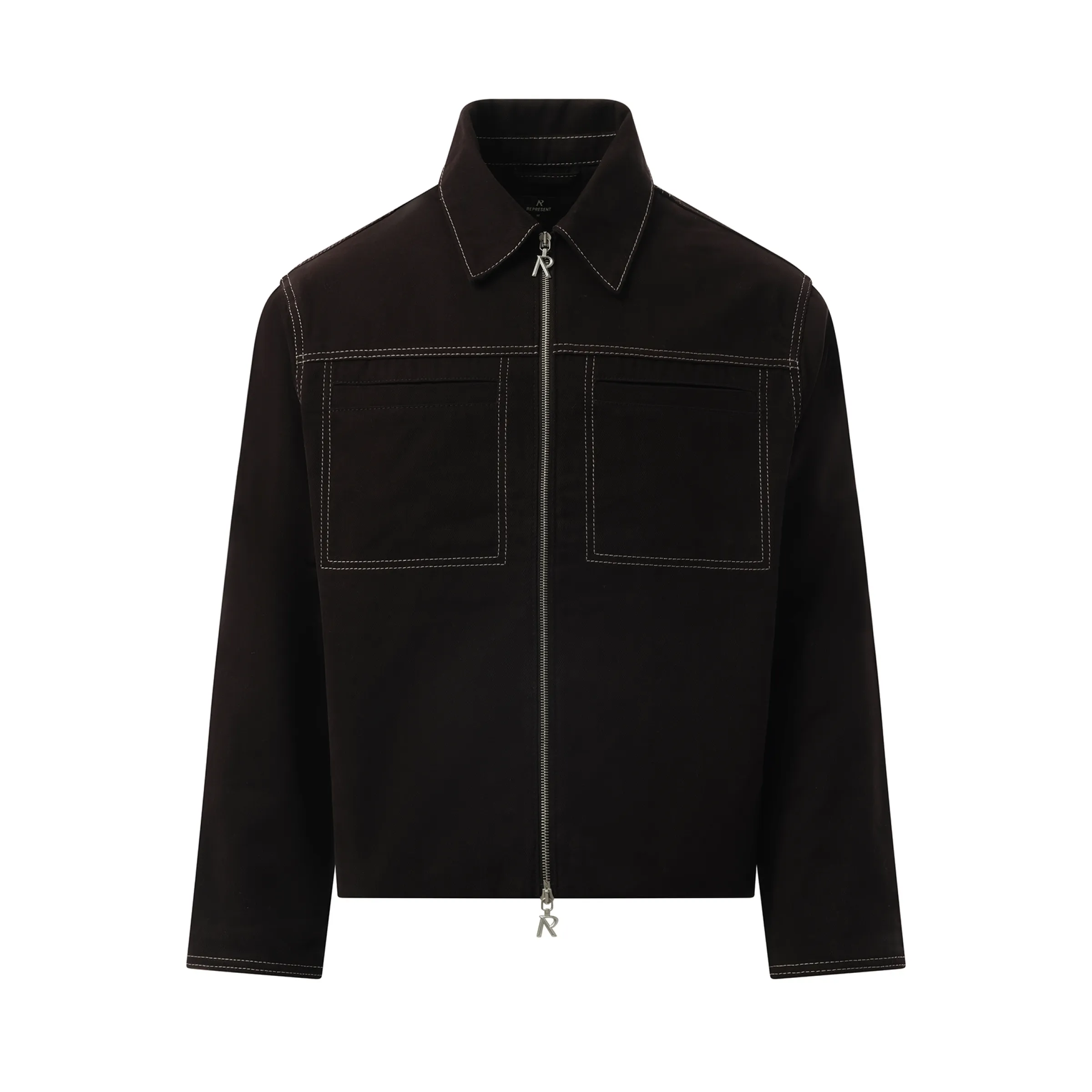 Contrast Stitch Smart Jacket in Jet Black sold by MARAIS product image thumbnail 2