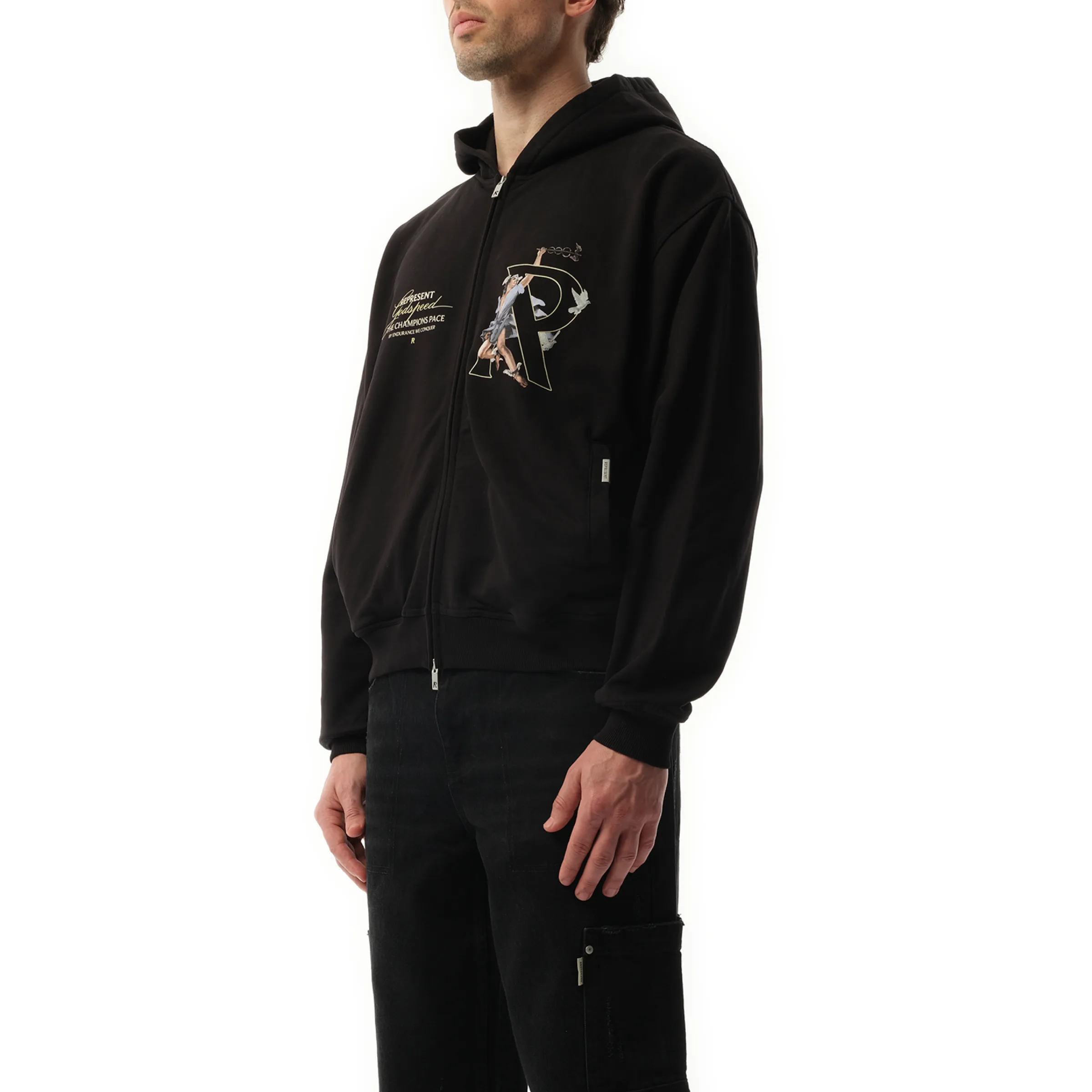 Hermes Zip Hoodie in Jet Black sold by MARAIS product image thumbnail 5