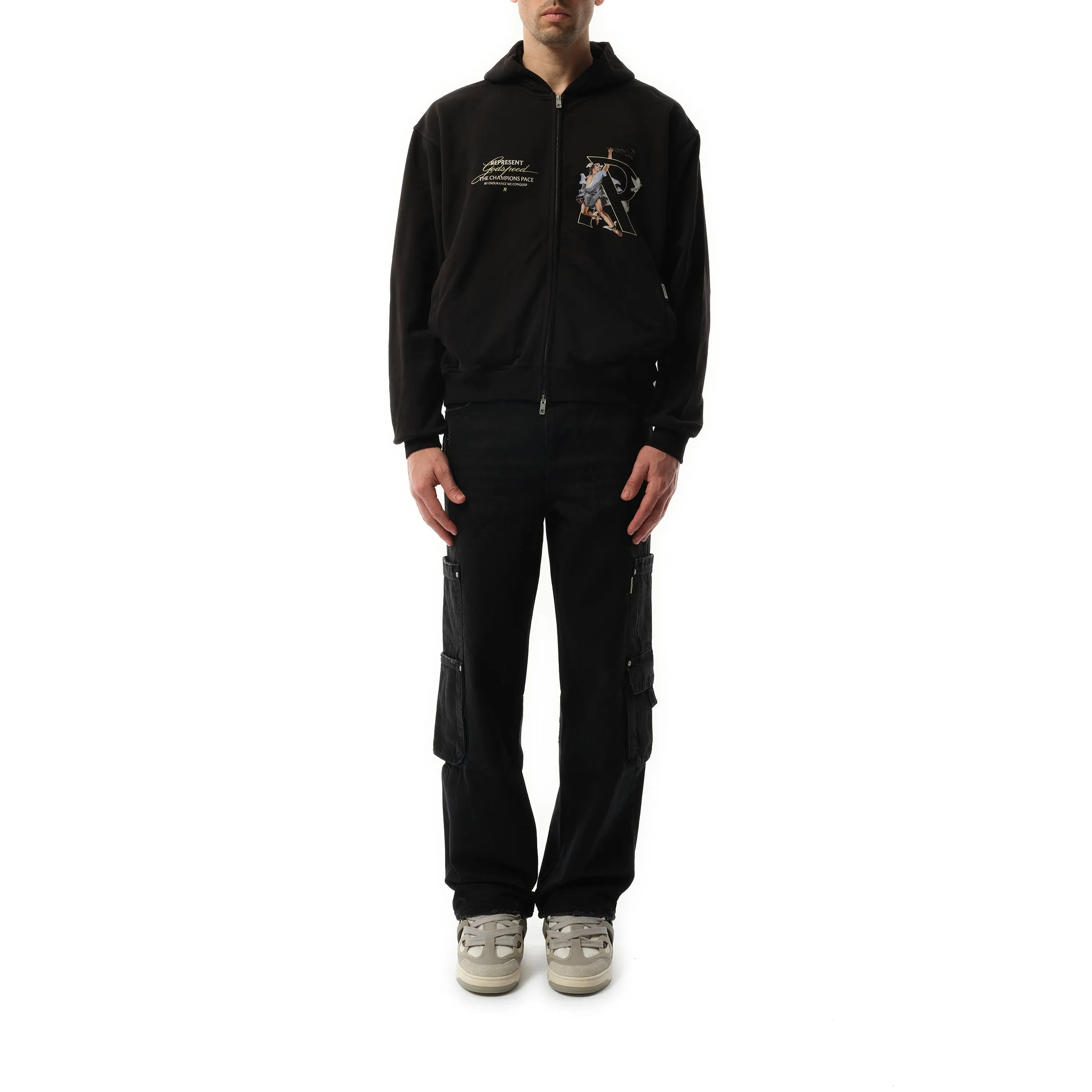 Hermes Zip Hoodie in Jet Black sold by MARAIS product image thumbnail 4