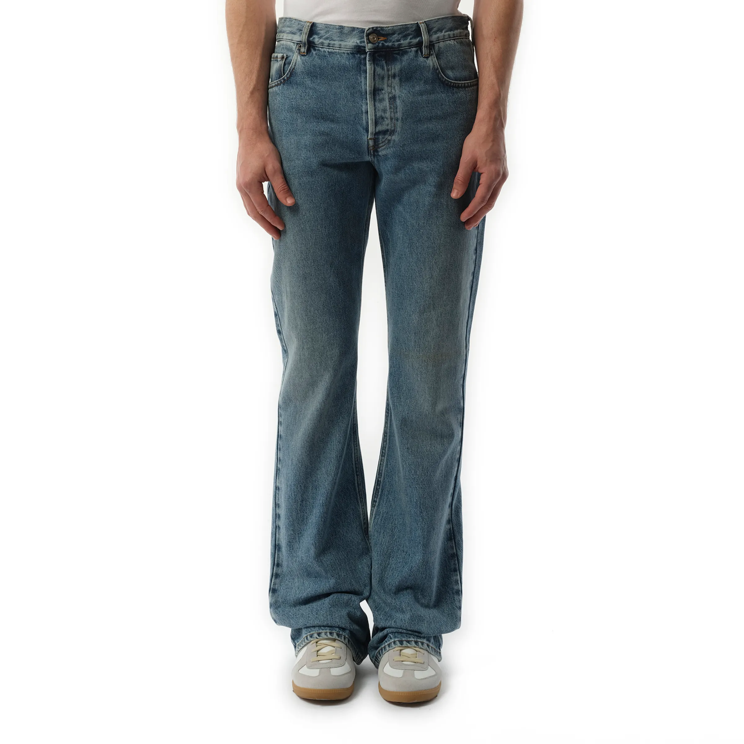 Boot Cut Jeans in Blue sold by MARAIS