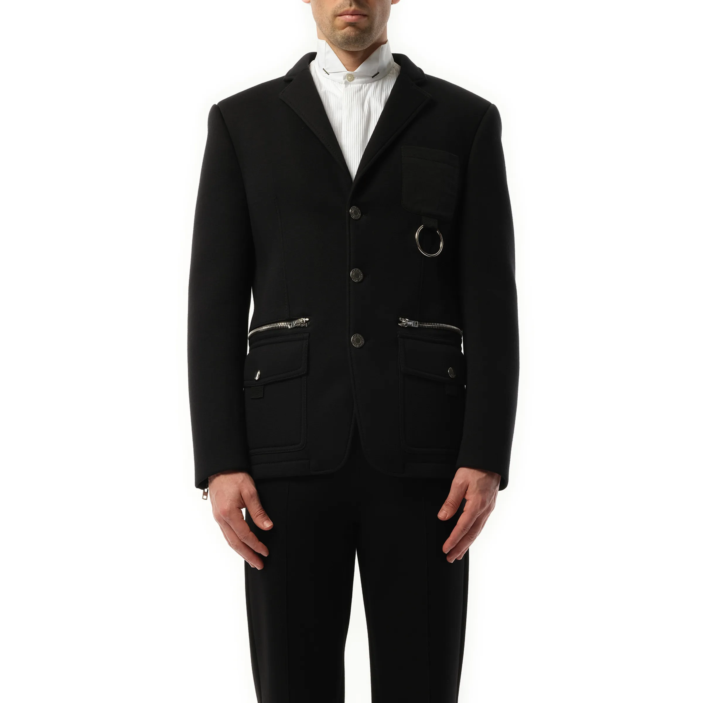Bonded Suit Jacket in Black sold by MARAIS