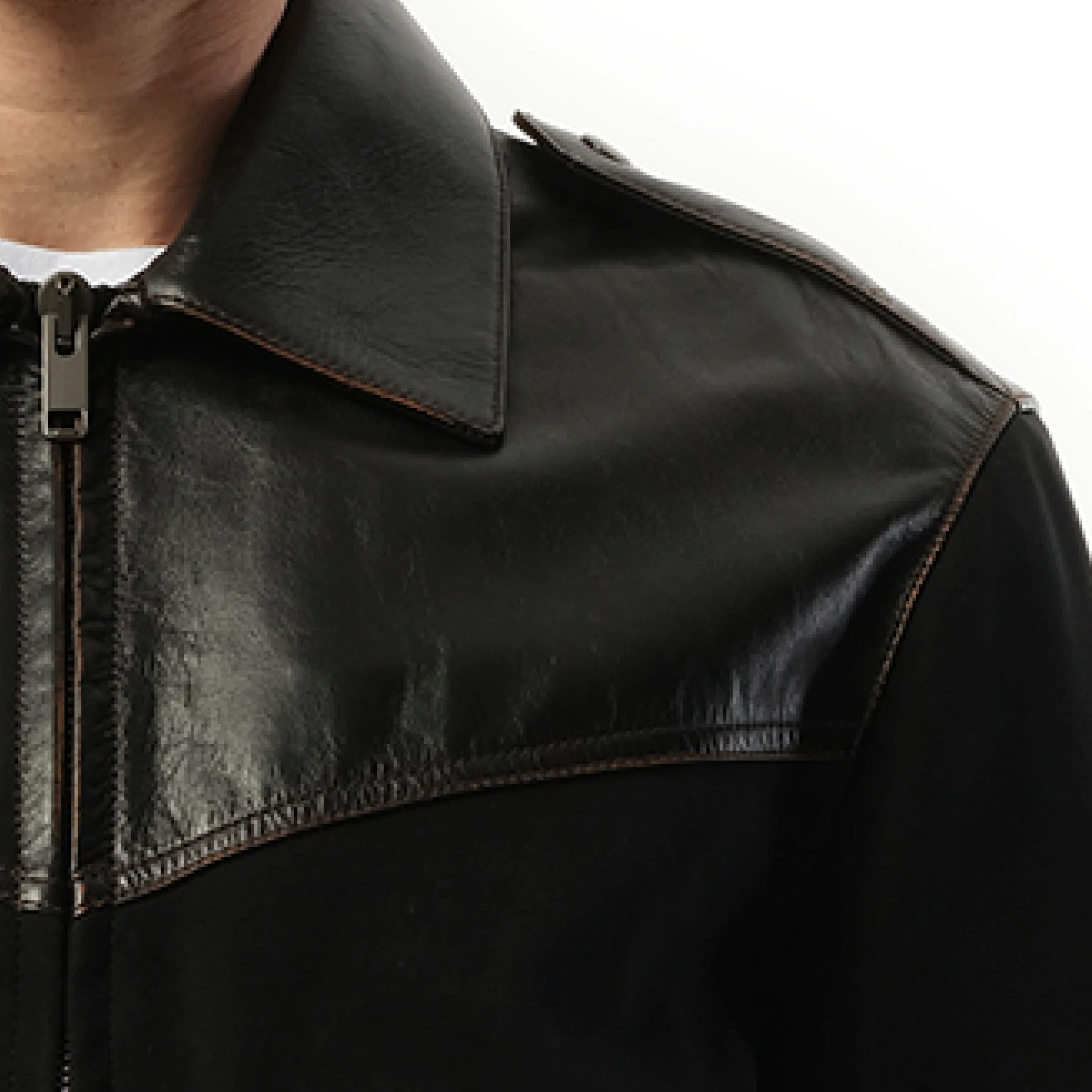 Leather Bomber Jacket in Black sold by MARAIS product image thumbnail 2