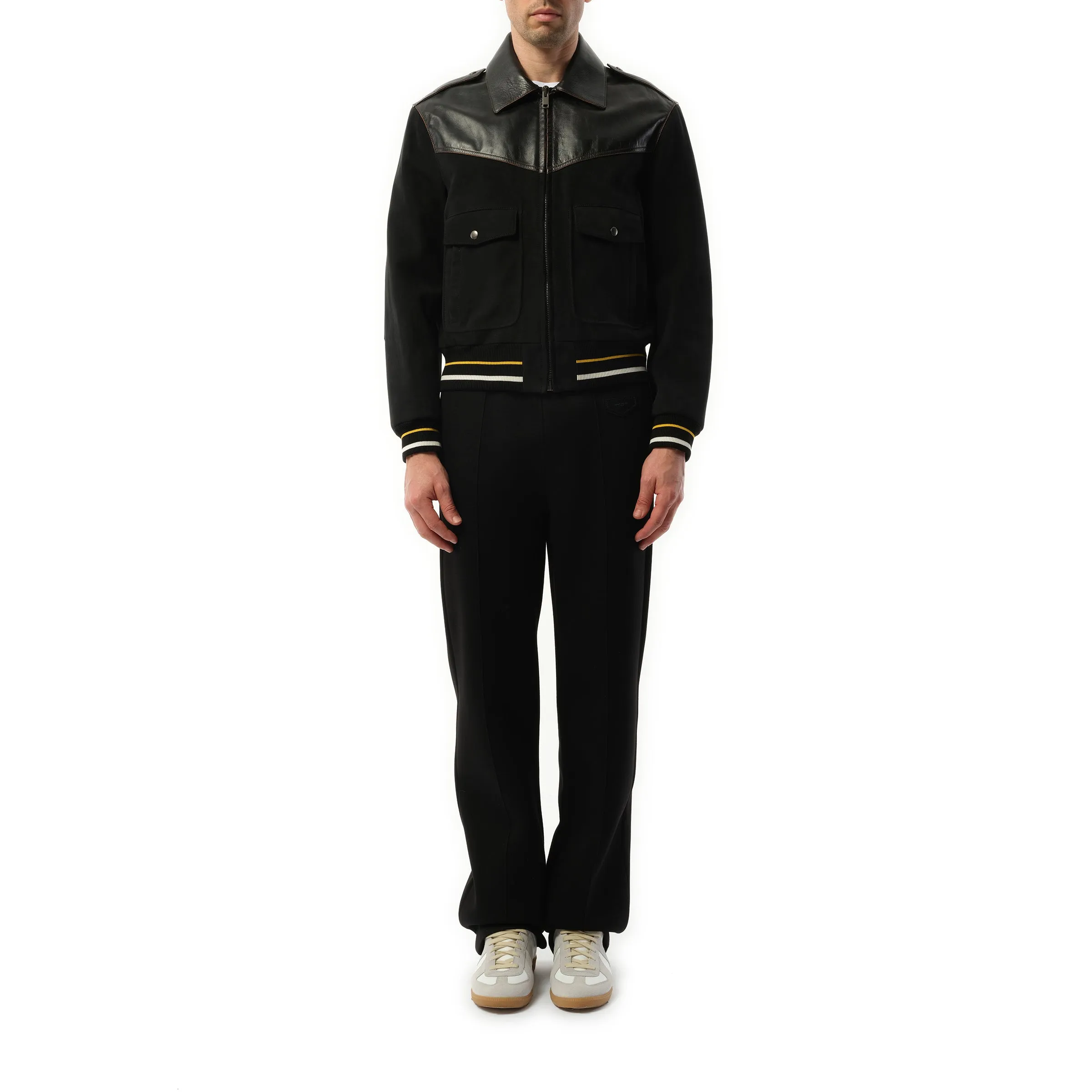 Leather Bomber Jacket in Black sold by MARAIS product image thumbnail 4