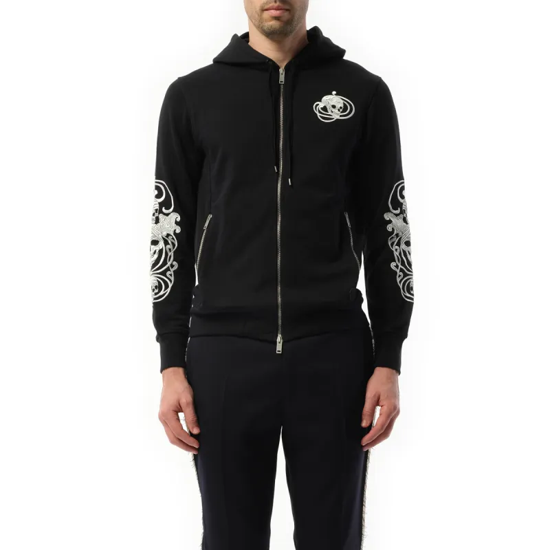 Emb Hoodie in Black sold by MARAIS