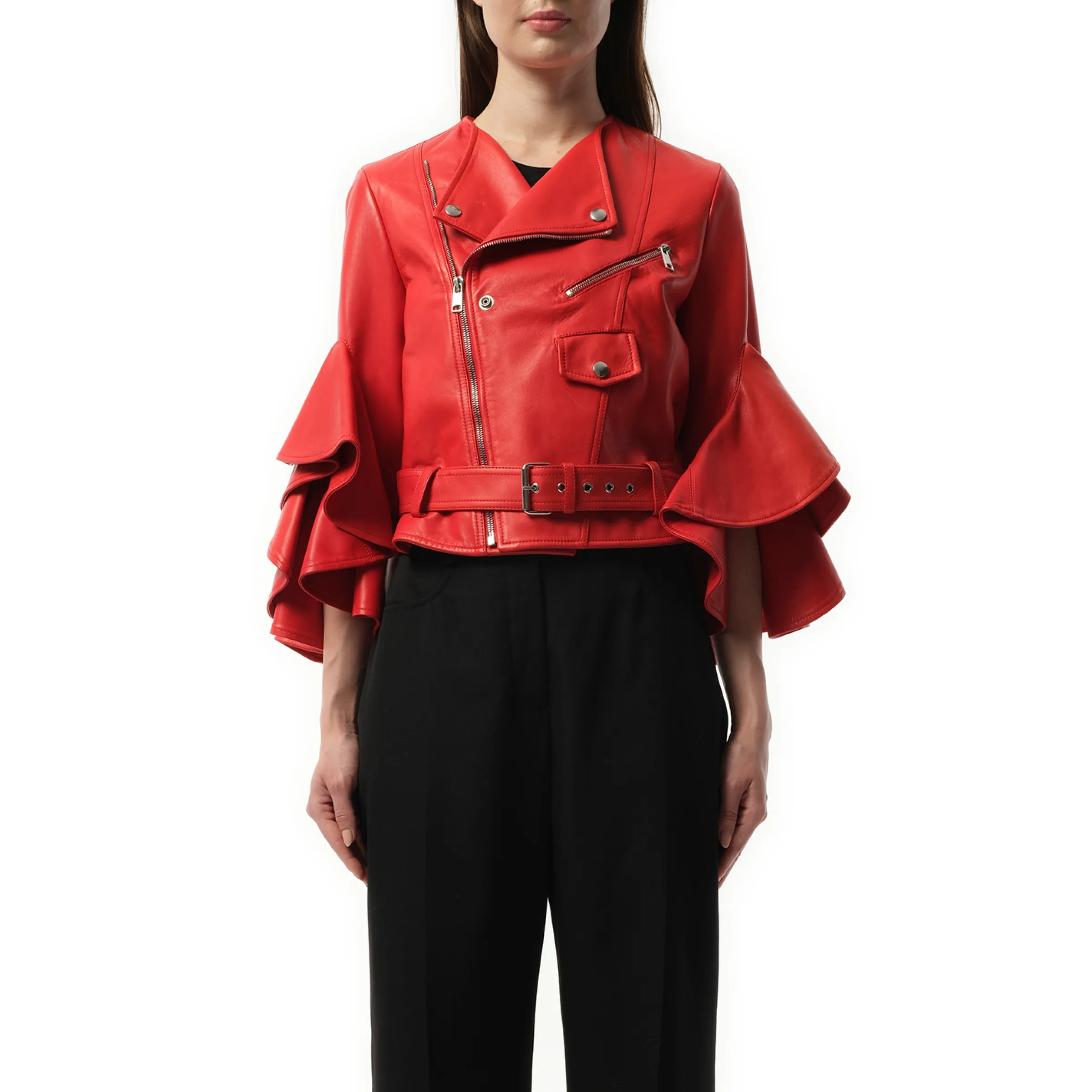 Leather Jacket in Red sold by MARAIS