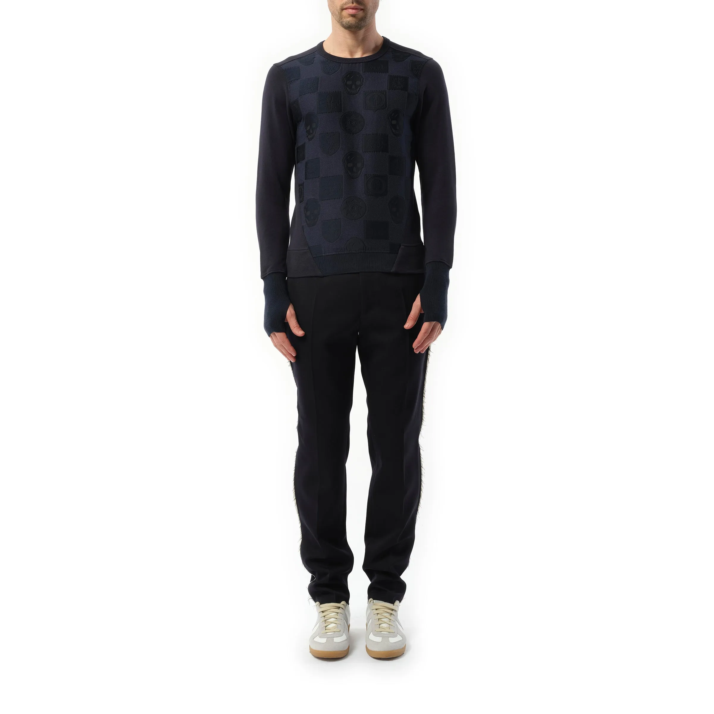 Jacquard Front Sweatshirt in Navy sold by MARAIS product image thumbnail 4