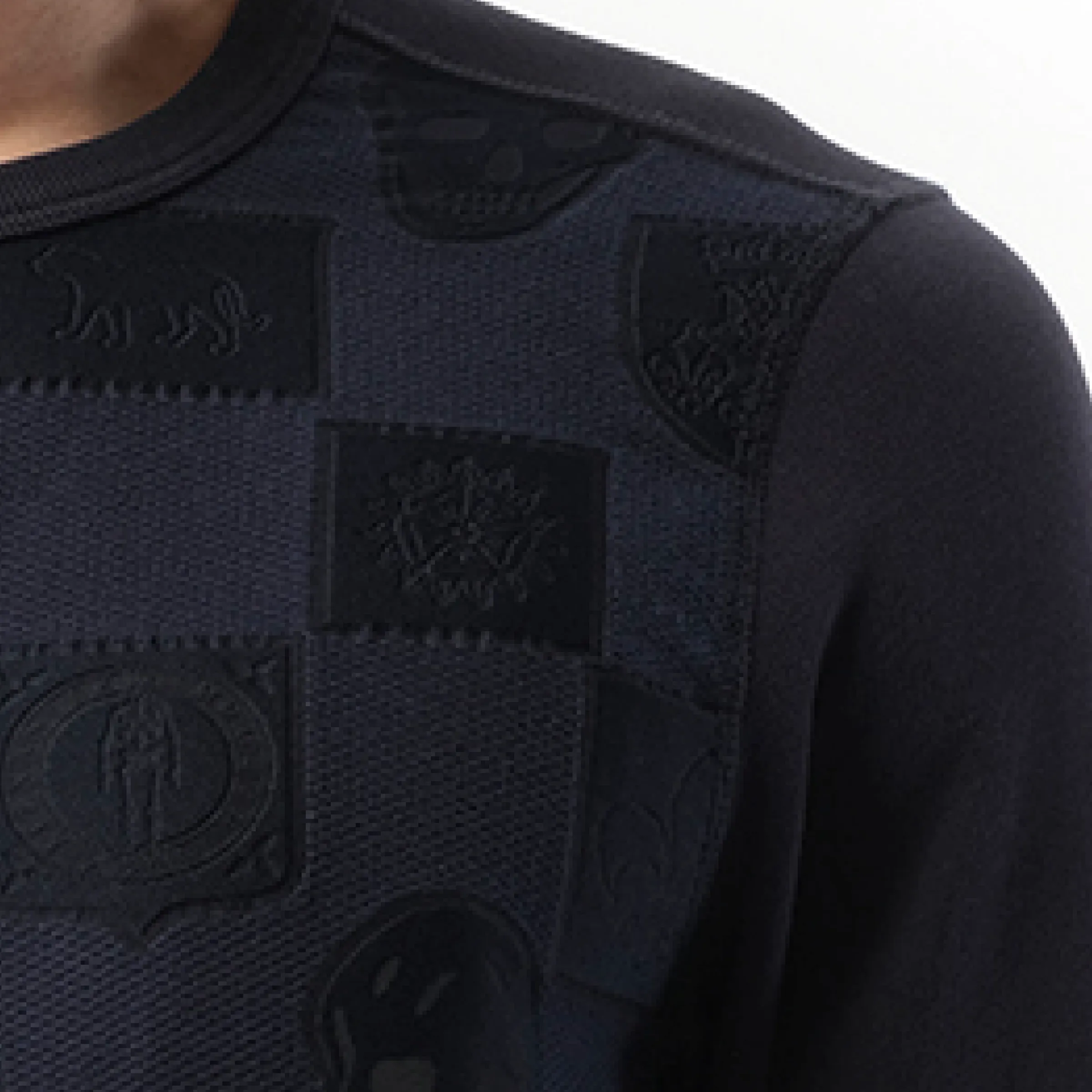 Jacquard Front Sweatshirt in Navy sold by MARAIS product image thumbnail 2