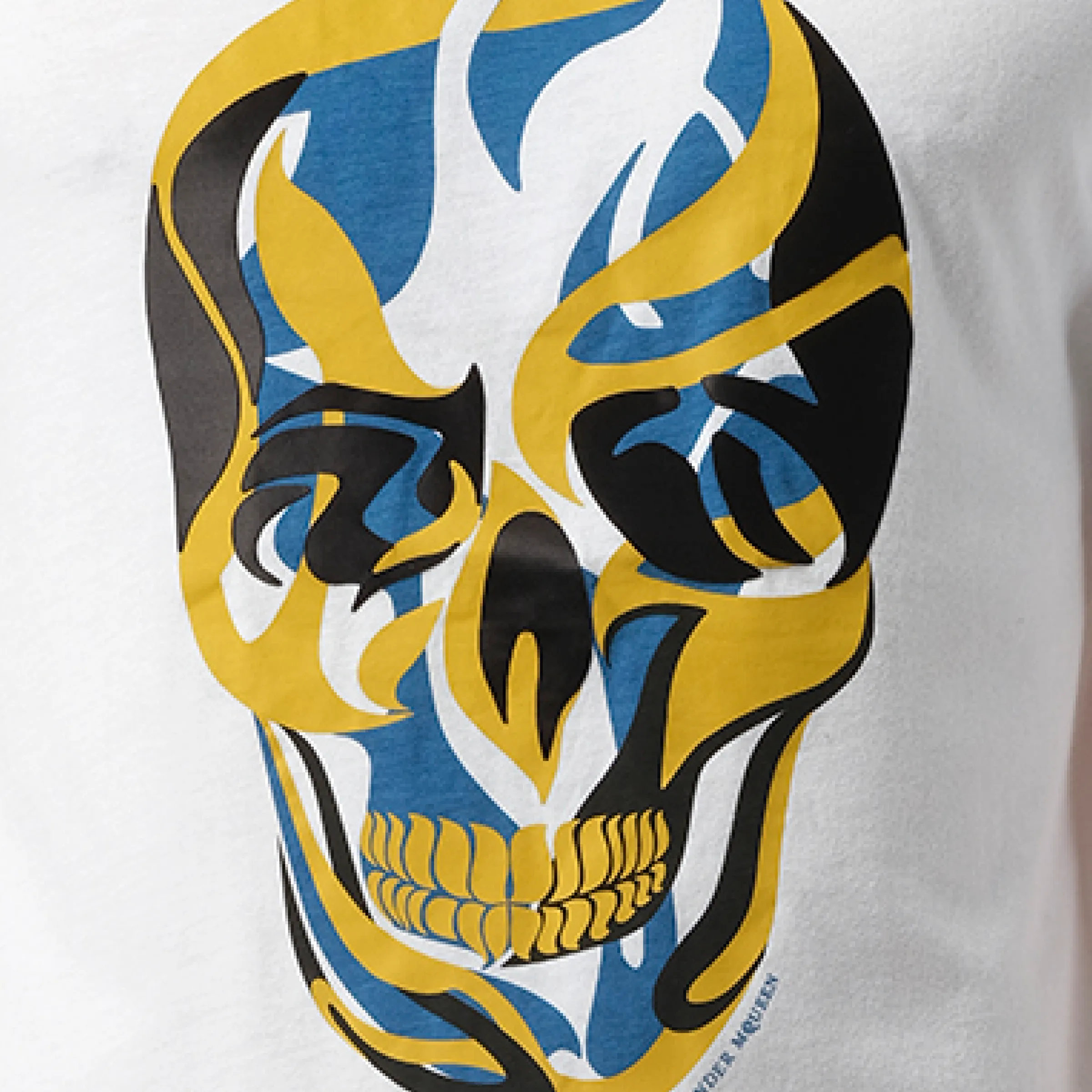 Abstract Yellow Skull T-Shirt in White sold by MARAIS product image thumbnail 3