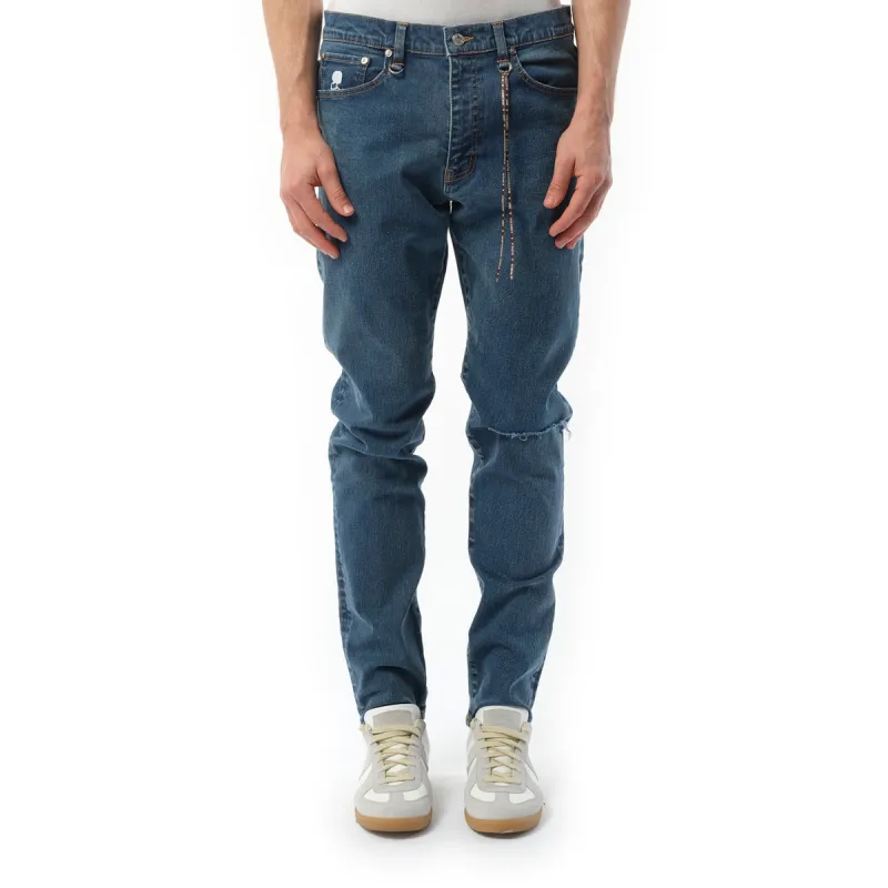 Faded Skull Slim Jeans in Indigo made by MARAIS
