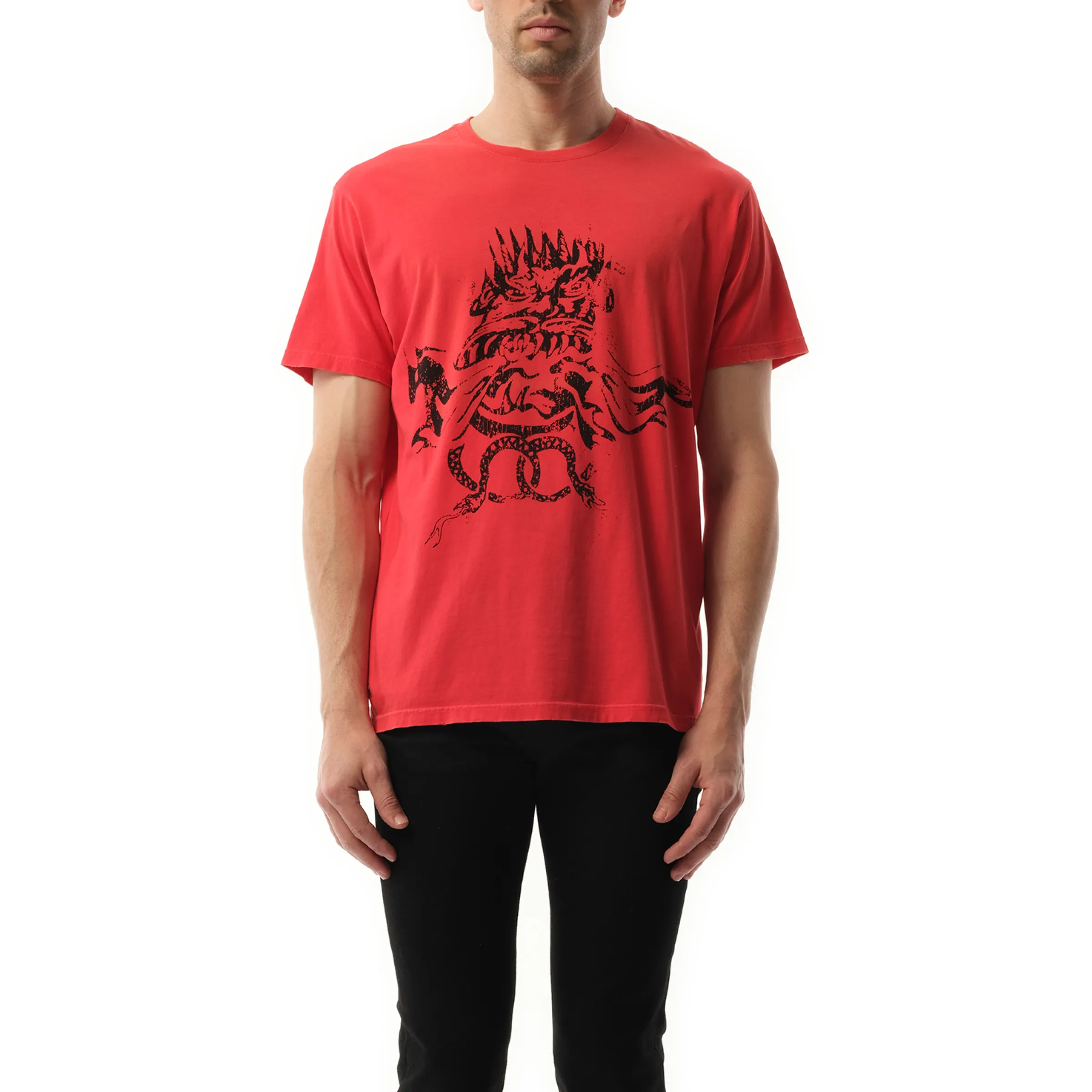 4G Snake Oversize T-Shirt in Red sold by MARAIS