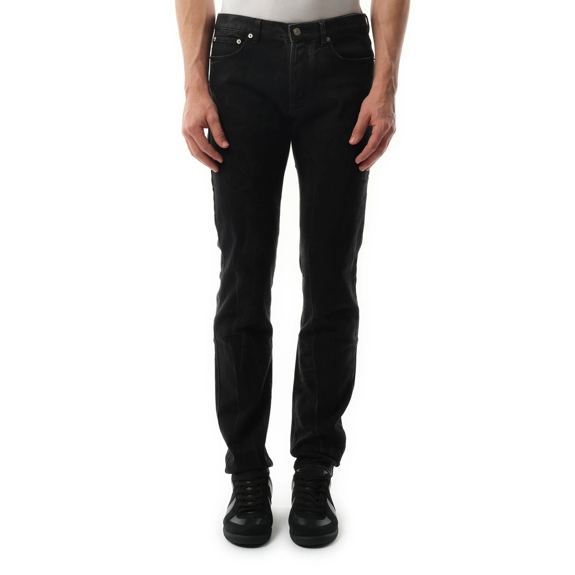 Slim Fit Jeans in Black/Grey sold by MARAIS