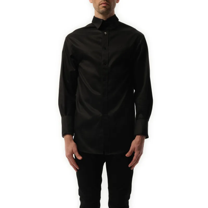 Pulled Long Sleeve Shirt in Black sold by MARAIS
