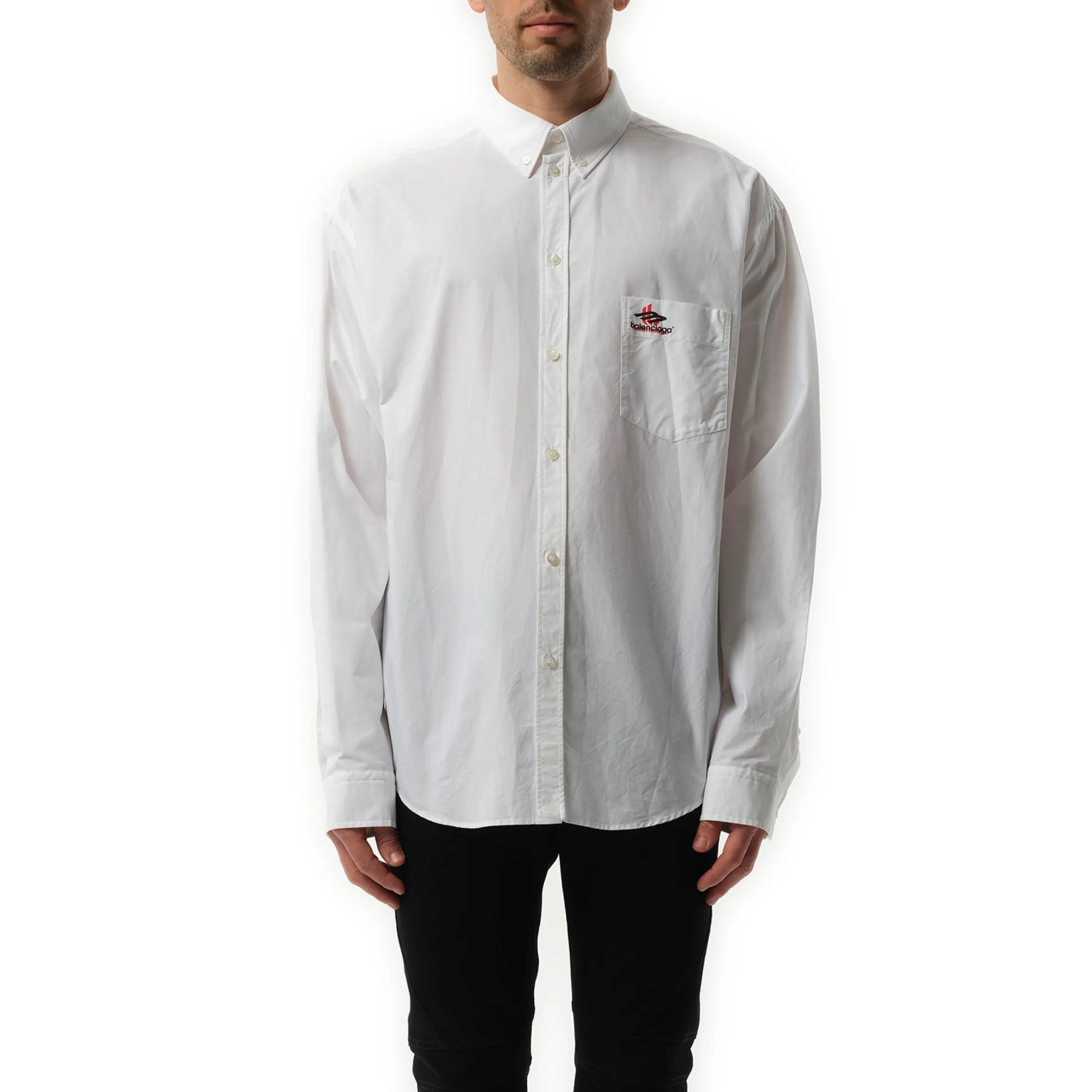 Oversized Long Sleeve Shirt in White sold by MARAIS