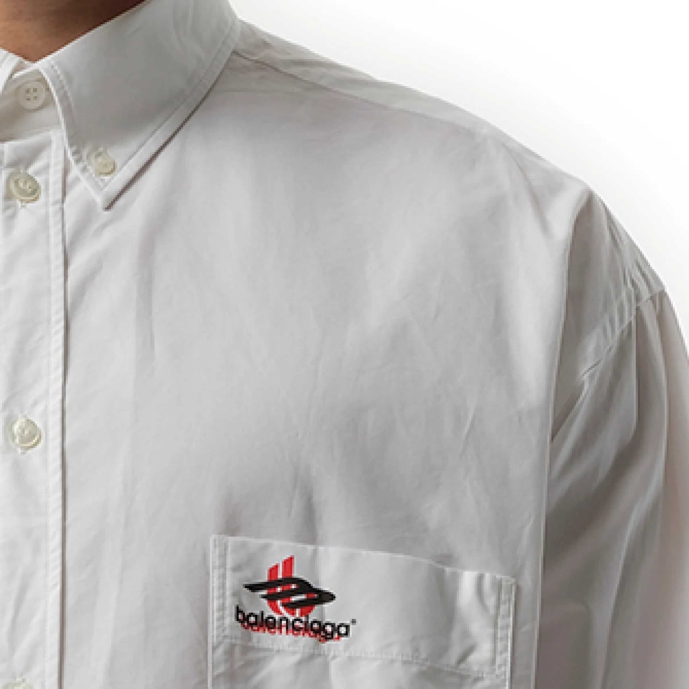 Oversized Long Sleeve Shirt in White sold by MARAIS product image thumbnail 2