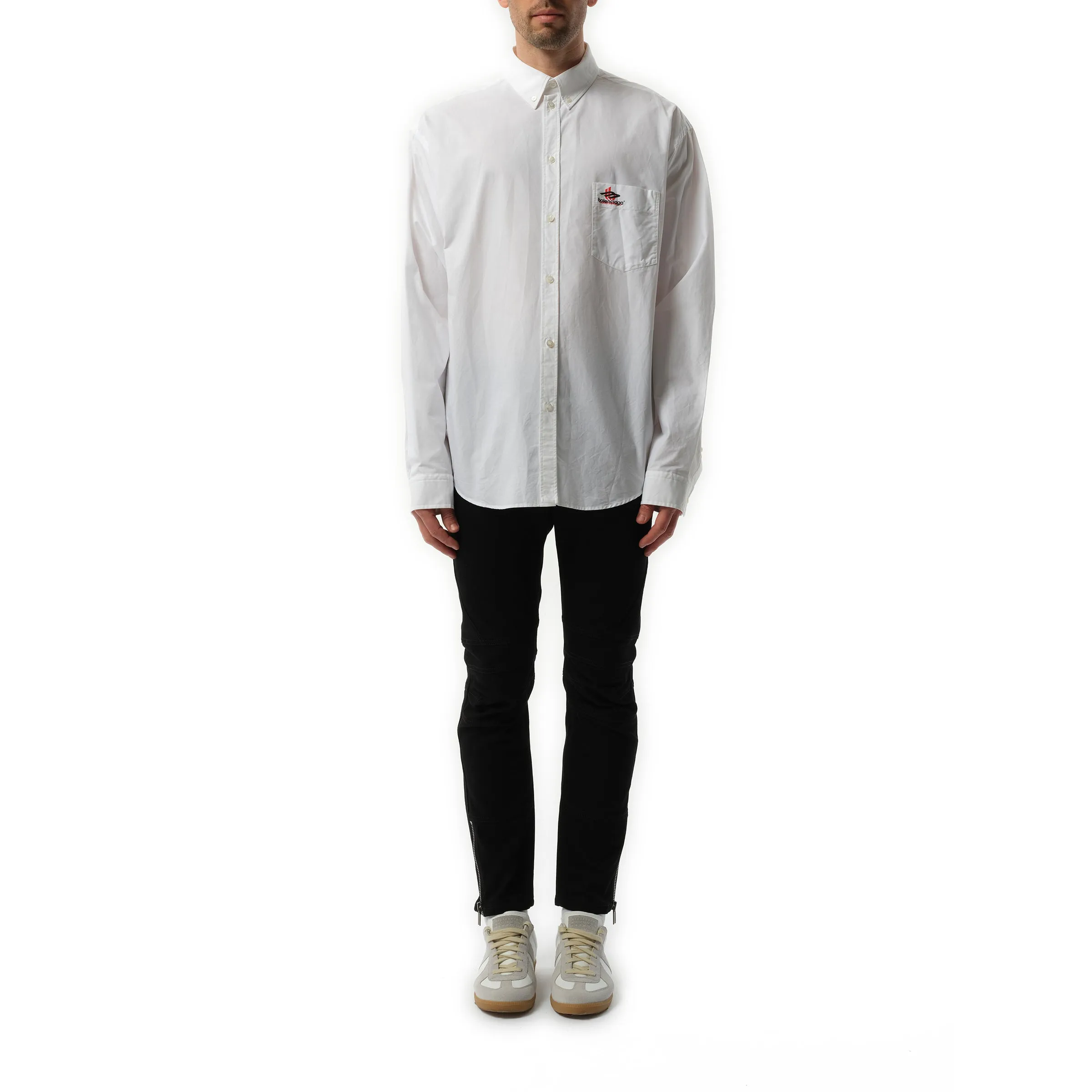 Oversized Long Sleeve Shirt in White sold by MARAIS product image thumbnail 4