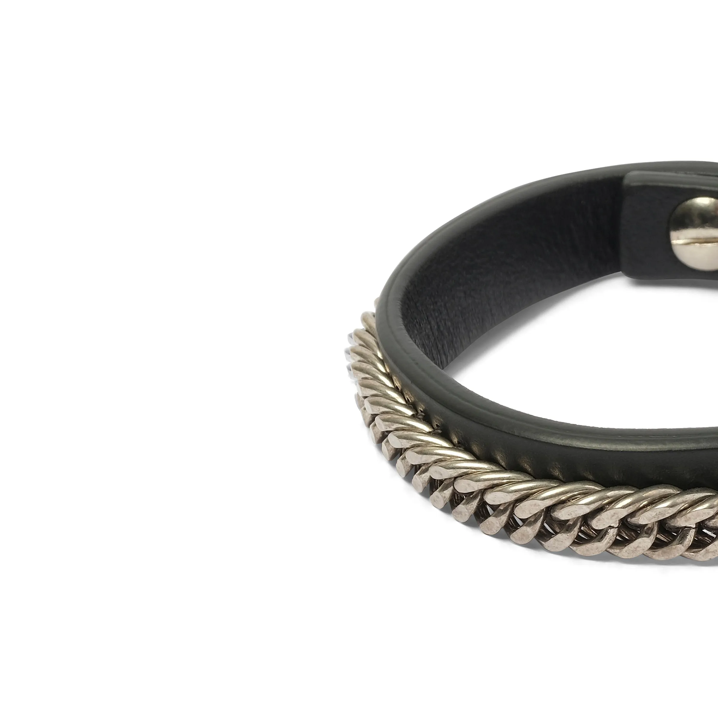 Leather Bracelet Chain in Black sold by MARAIS product image thumbnail 2