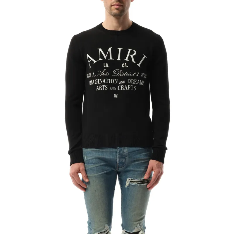 Amiri Arts District Sweater in Black made by AMIRI