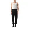 Pleated Tapered Pants in Black sold by MARAIS