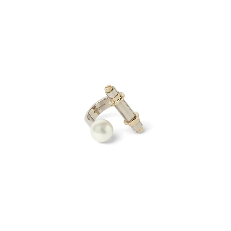 Obsedian Pearl Ring in Silver sold by MARAIS