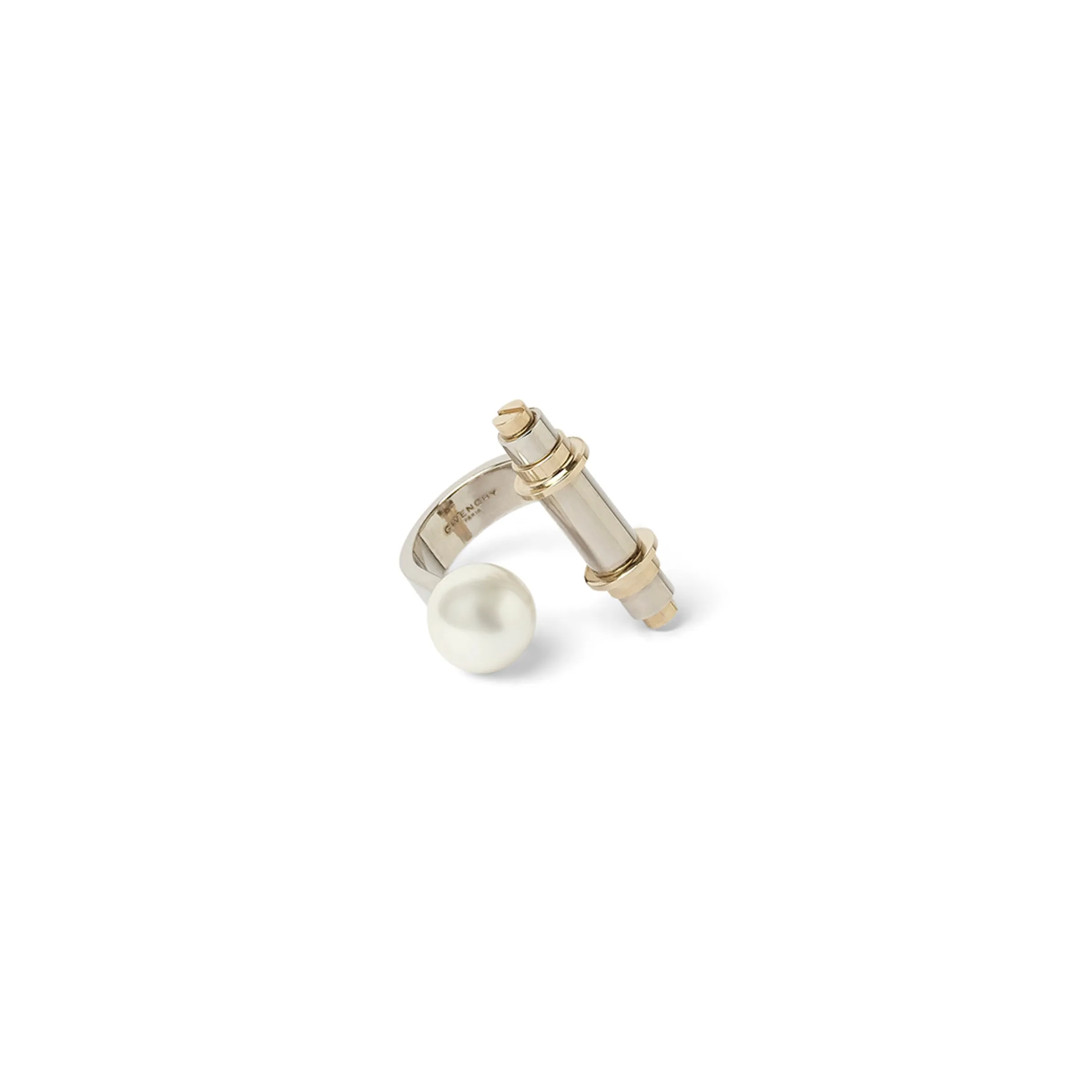Obsedian Pearl Ring in Silver sold by MARAIS