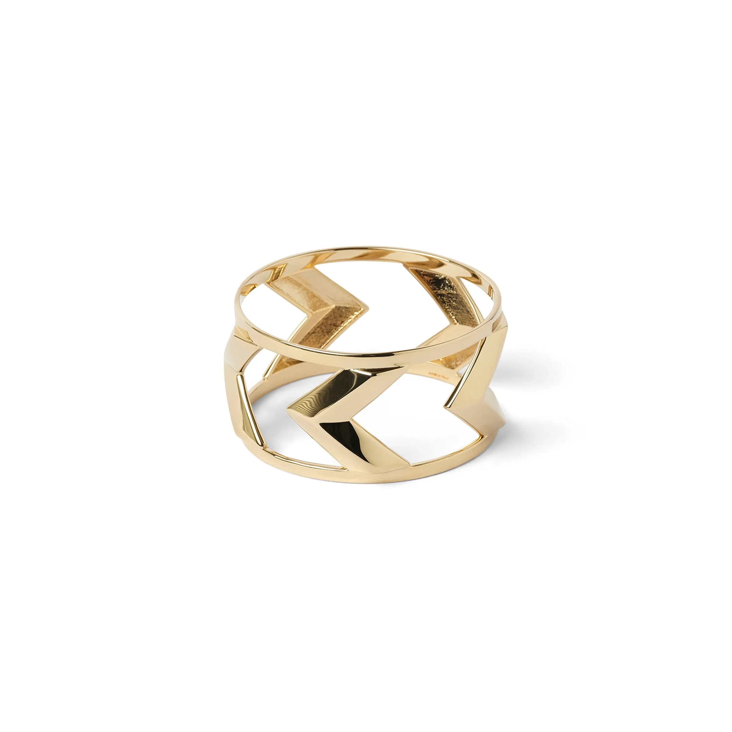 Large Chevrons Bracelet in Gold sold by MARAIS