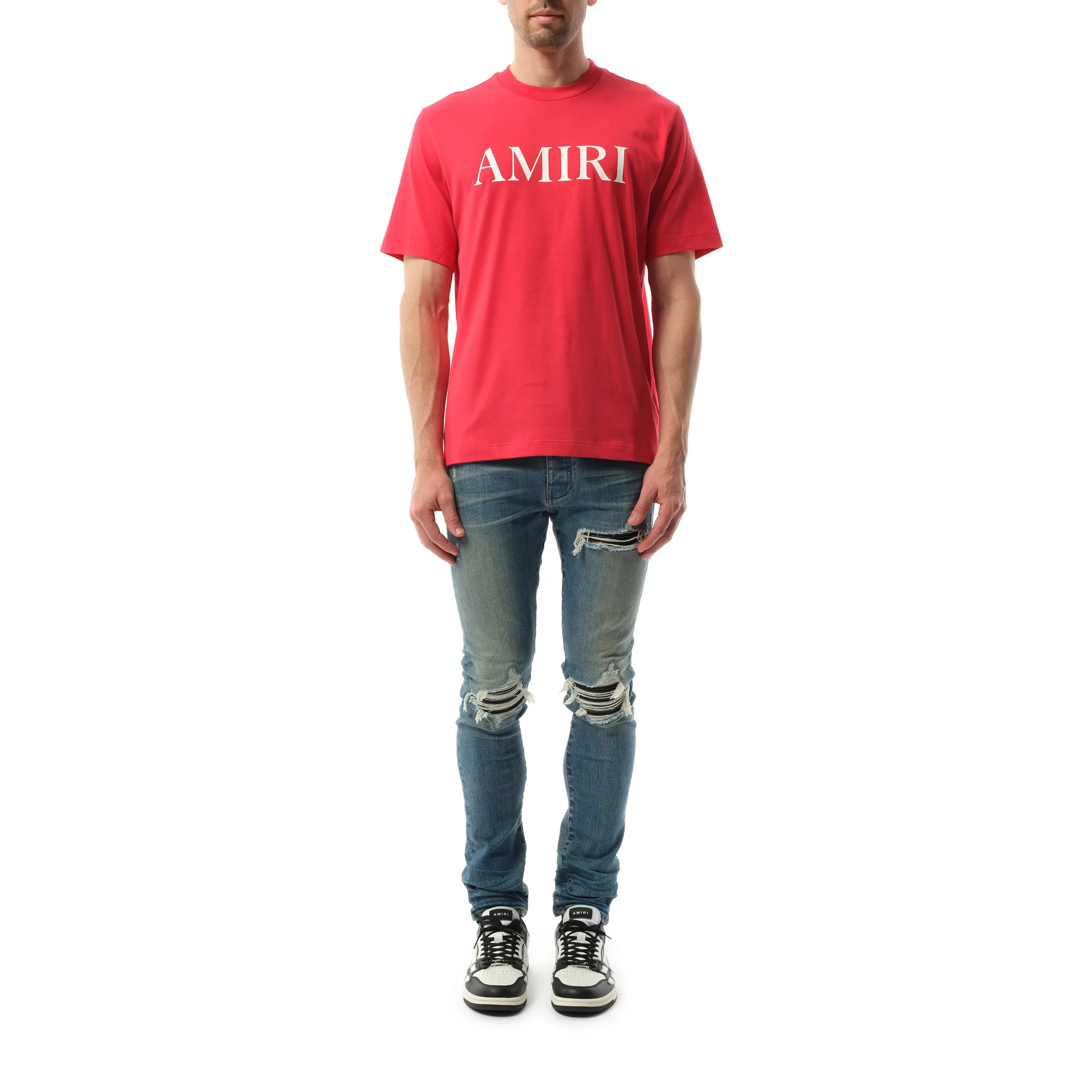 Amiri Core Logo T-Shirt in Red sold by MARAIS product image thumbnail 4