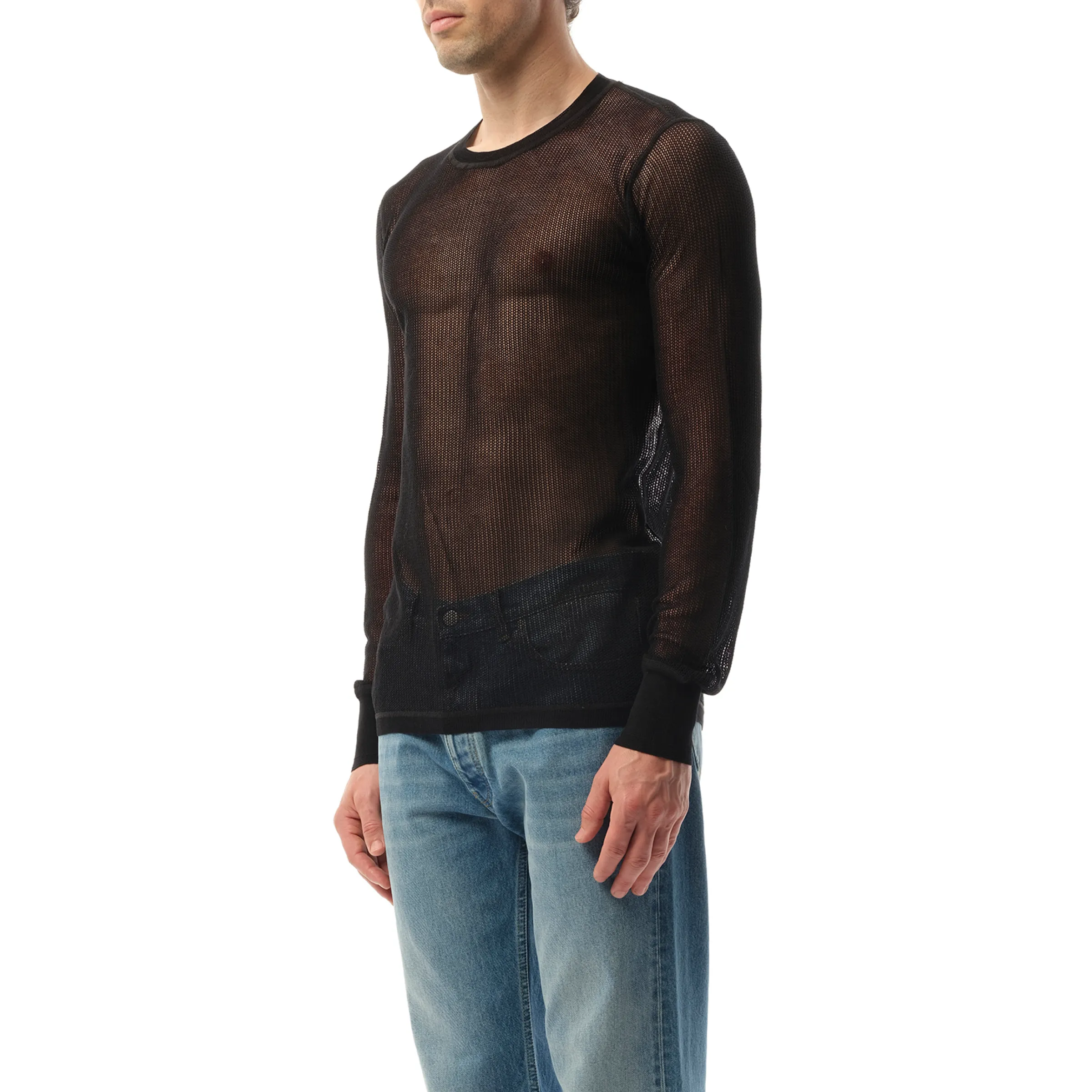 Net Stitch Sweatshirter in Black sold by MARAIS product image thumbnail 5