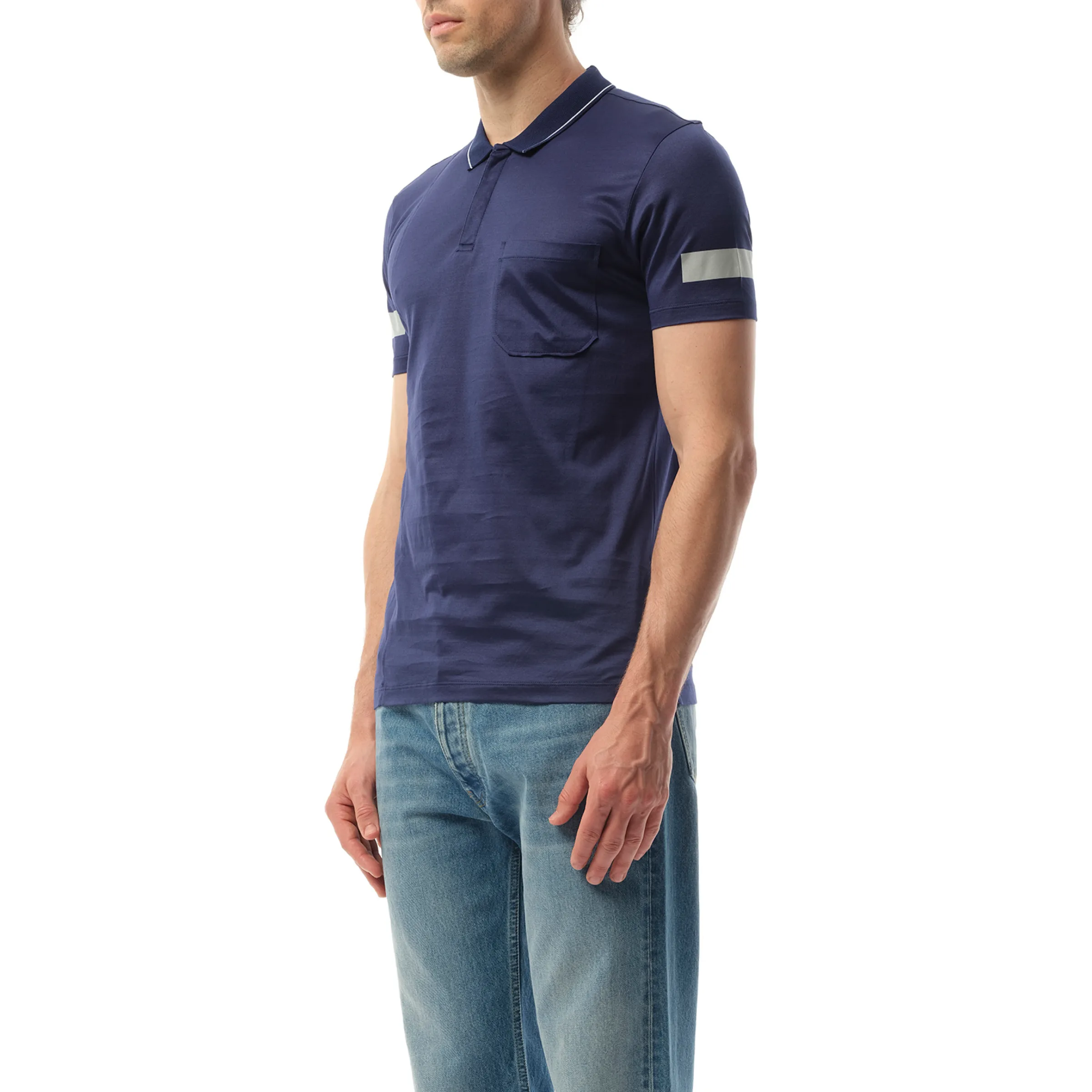 Cut Tape Polo in Blue sold by MARAIS product image thumbnail 5