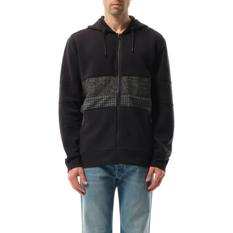 Tech Jersey Mix Hoodie in Navy sold by MARAIS
