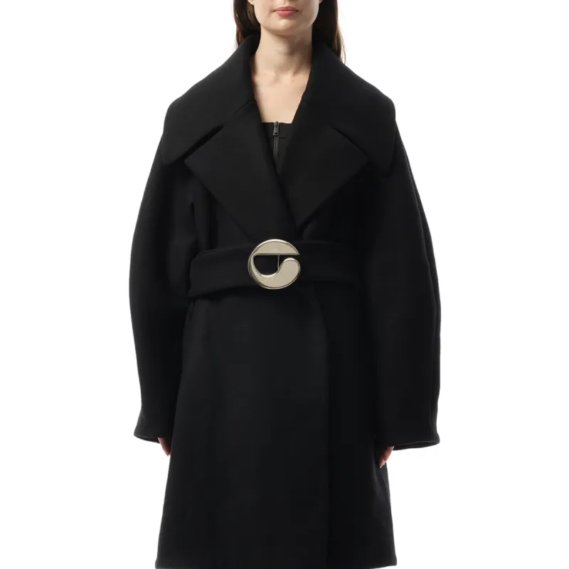 Oversized Belted Coat in Black sold by MARAIS