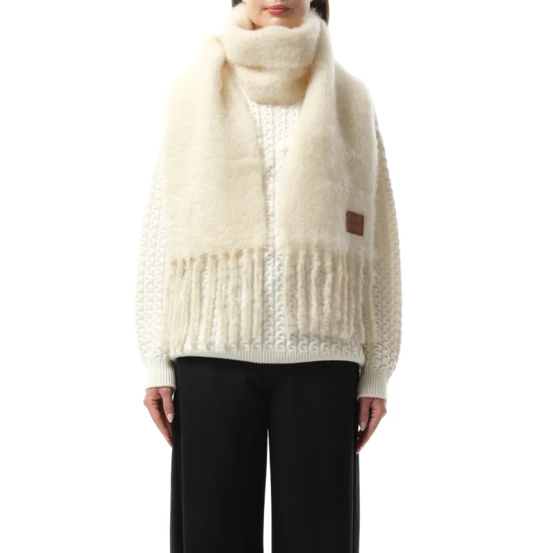 Mohair Blend Scarf in White sold by MARAIS