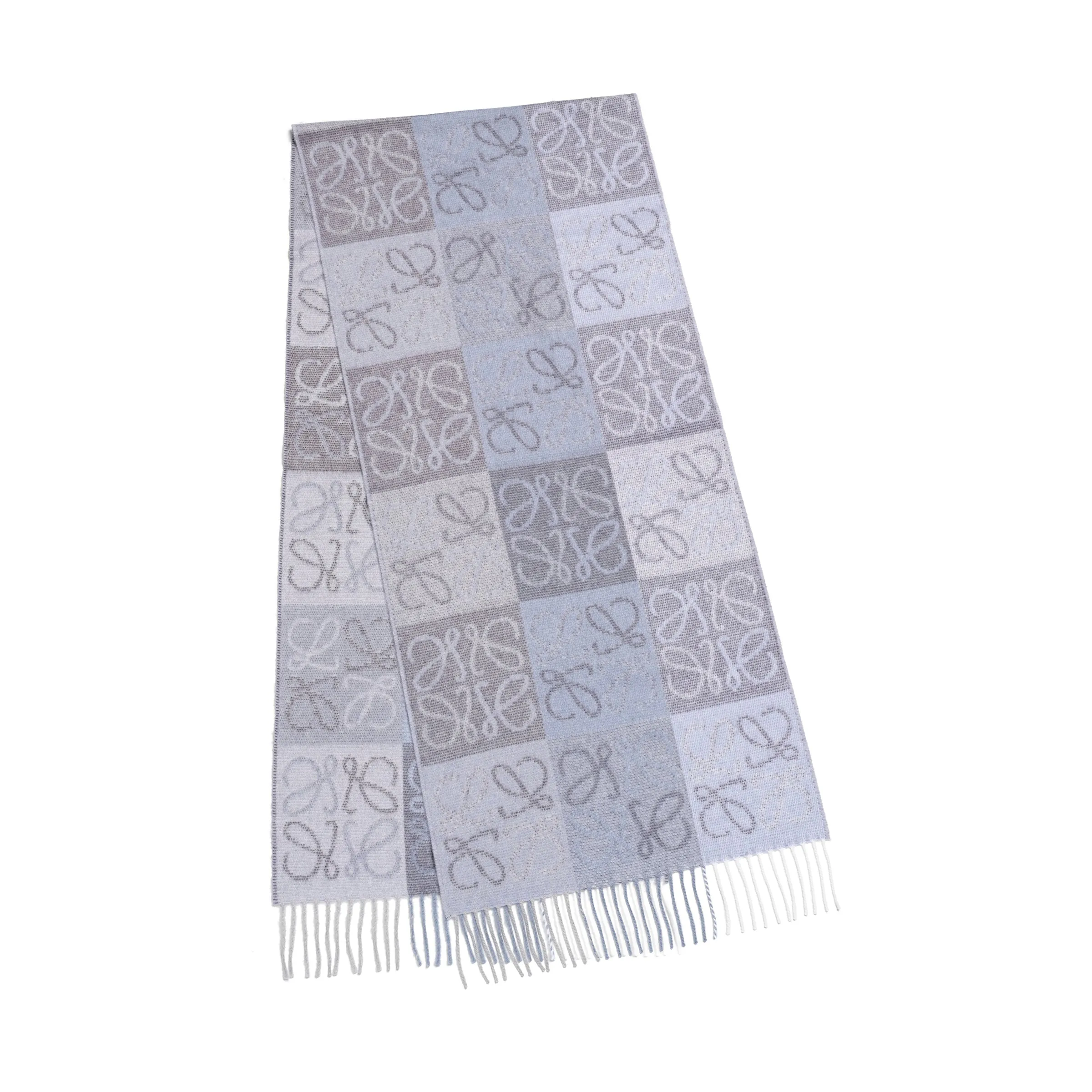 Anagram Wool Cashmere Scarf in Blue/White sold by MARAIS product image thumbnail 2