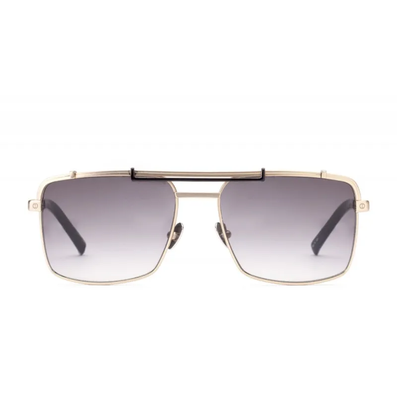 Gold Squared Titanium Sunglasses with Gradient Smoke Lens made by Hublot