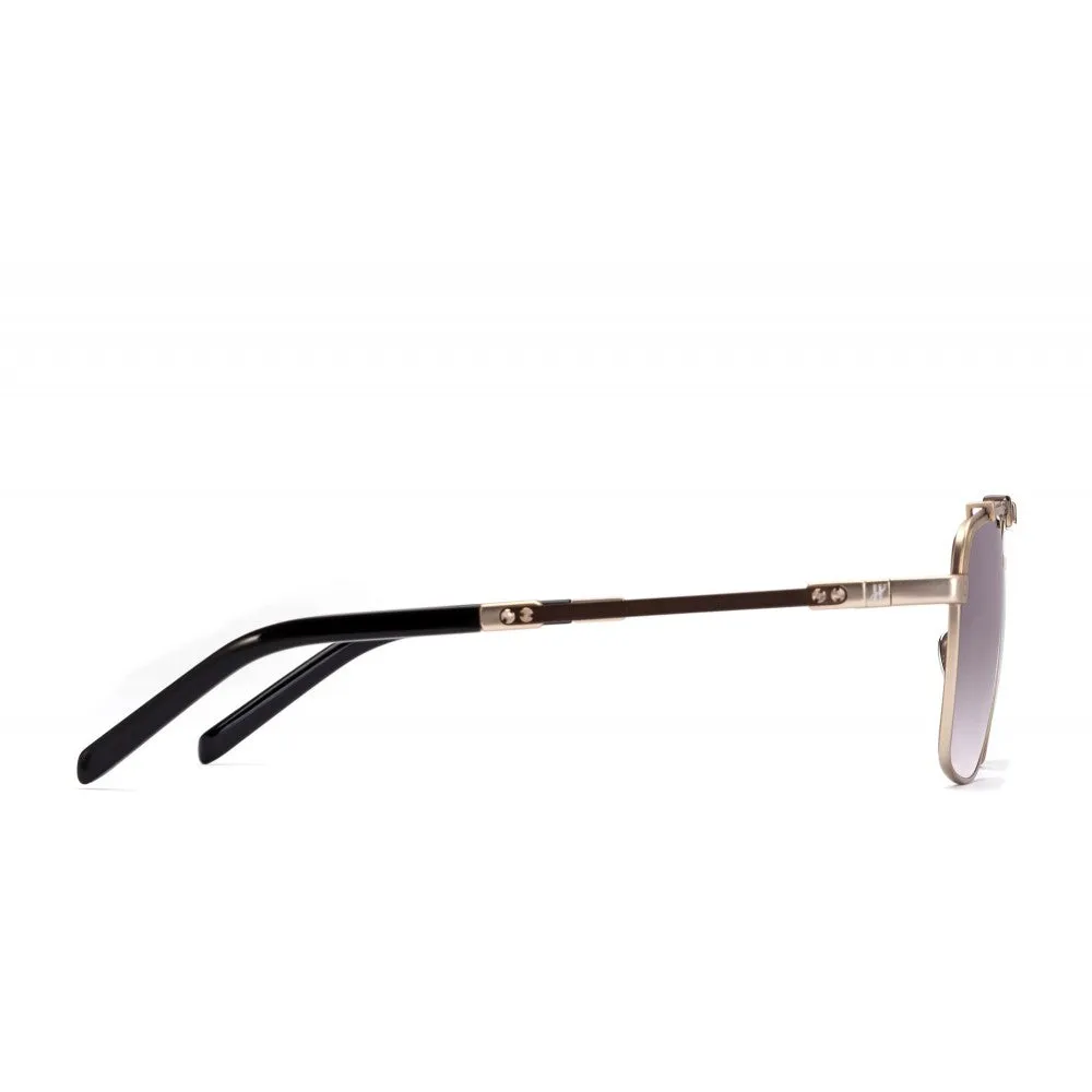 Gold Squared Titanium Sunglasses with Gradient Smoke Lens sold by MARAIS product image thumbnail 3
