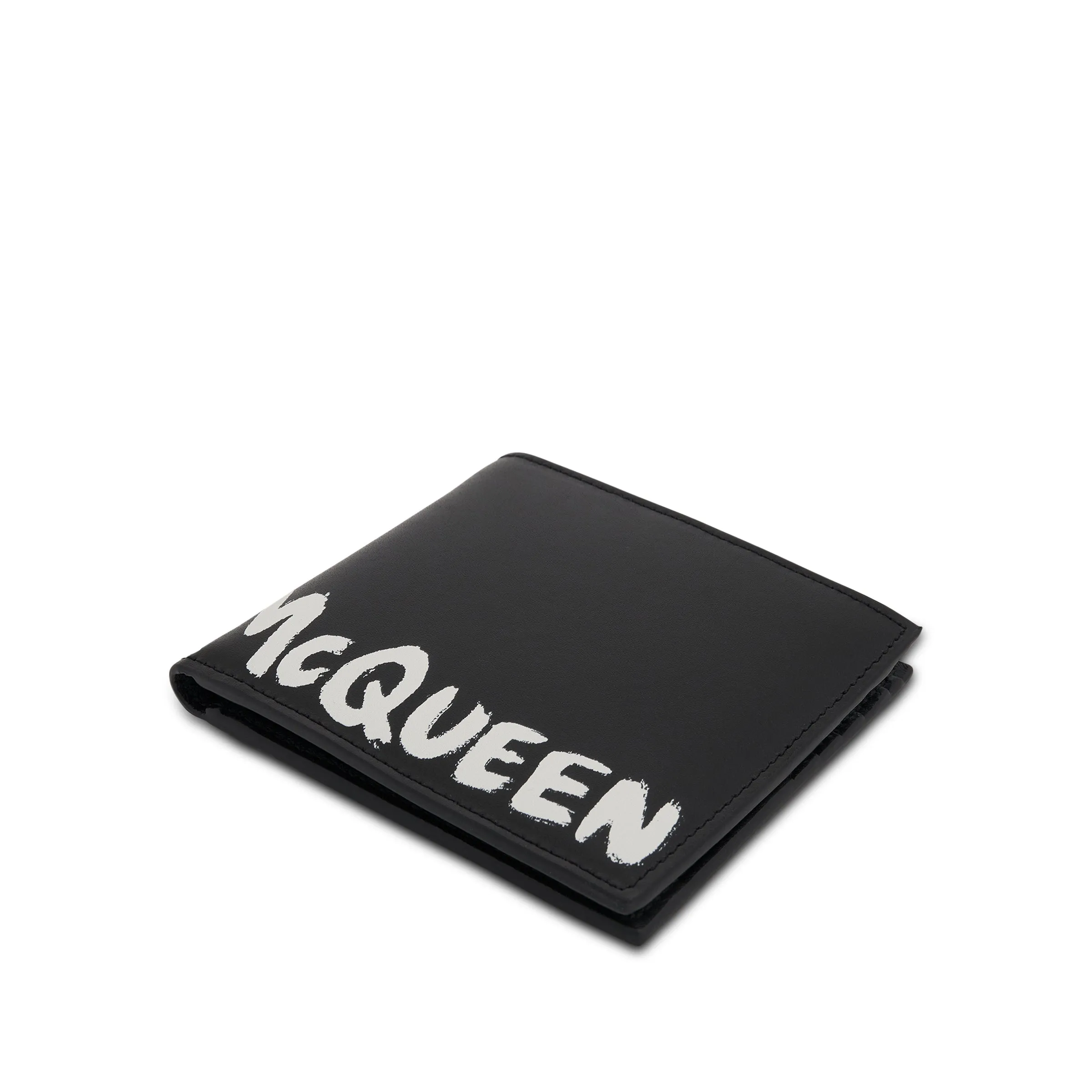 Graffiti Print Leather Wallet in Black sold by MARAIS product image thumbnail 4