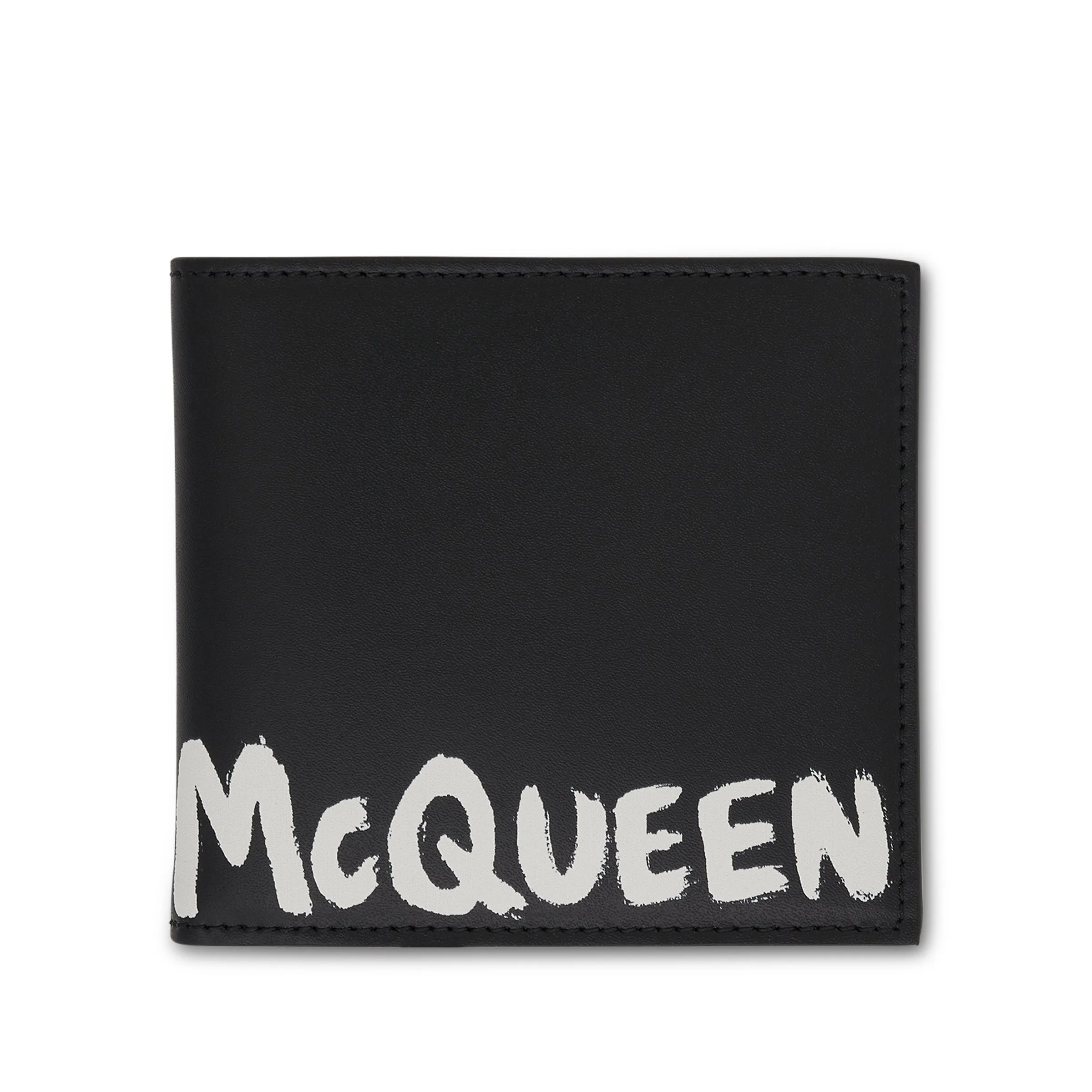 Graffiti Print Leather Wallet in Black sold by MARAIS