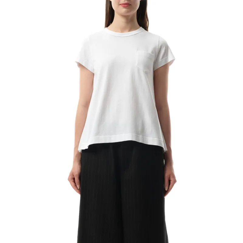 Cotton Poplin x Jersey T-Shirt in White/Off White sold by MARAIS