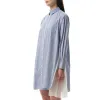 Cotton Poplin Stripe Dress in Light Blue sold by MARAIS