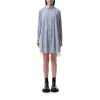 Cotton Poplin Stripe Dress in Light Blue sold by MARAIS
