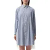 Cotton Poplin Stripe Dress in Light Blue sold by MARAIS