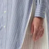 Cotton Poplin Stripe Dress in Light Blue sold by MARAIS