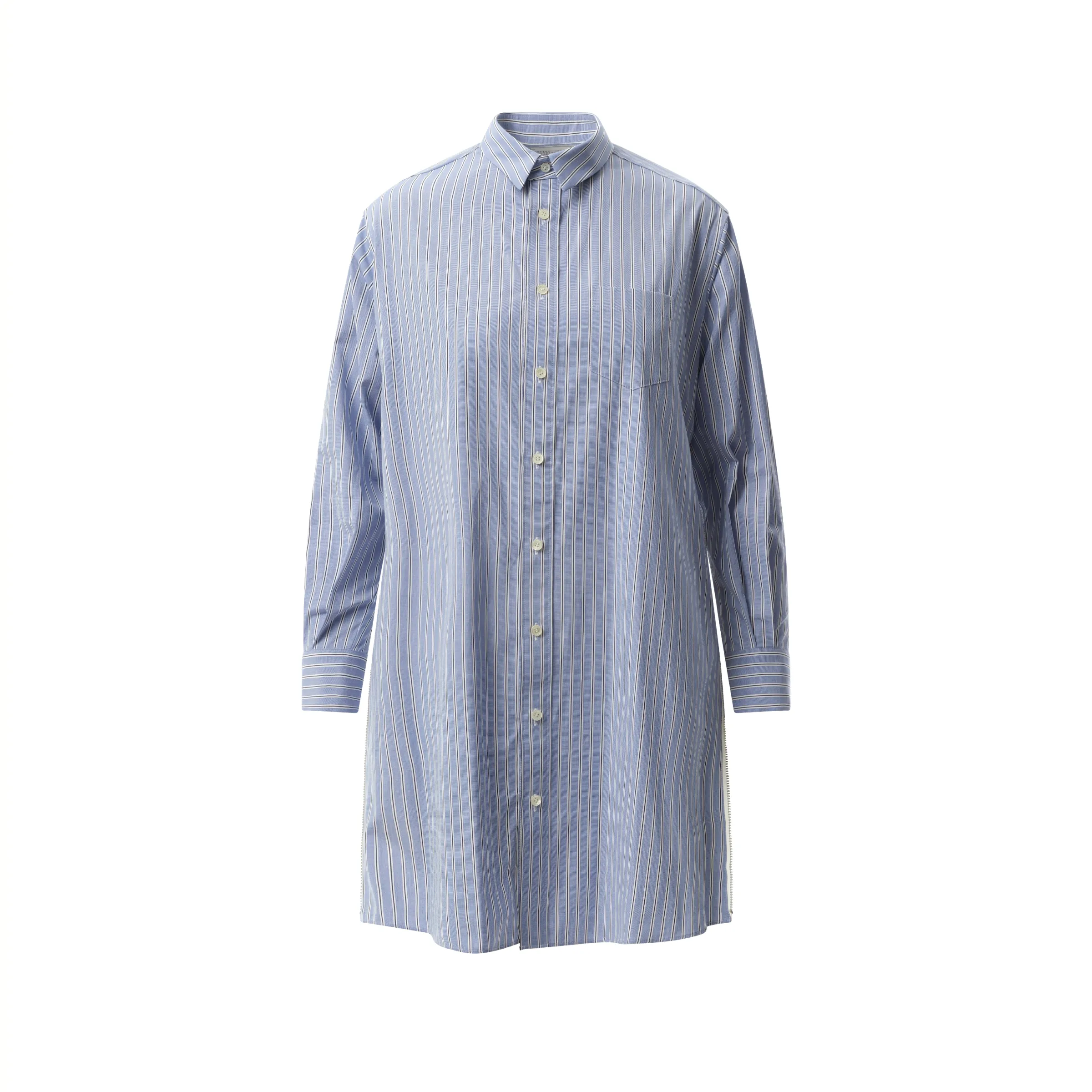 Cotton Poplin Stripe Dress in Light Blue sold by MARAIS product image thumbnail 2