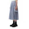 Cotton Poplin Stripe Skirt in Light Blue sold by MARAIS
