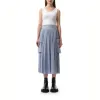 Cotton Poplin Stripe Skirt in Light Blue sold by MARAIS