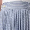 Cotton Poplin Stripe Skirt in Light Blue sold by MARAIS