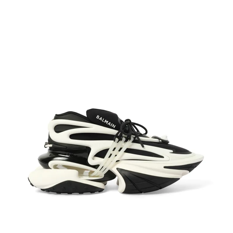 Unicorn Low Neoprene Sneaker in Black/White sold by MARAIS