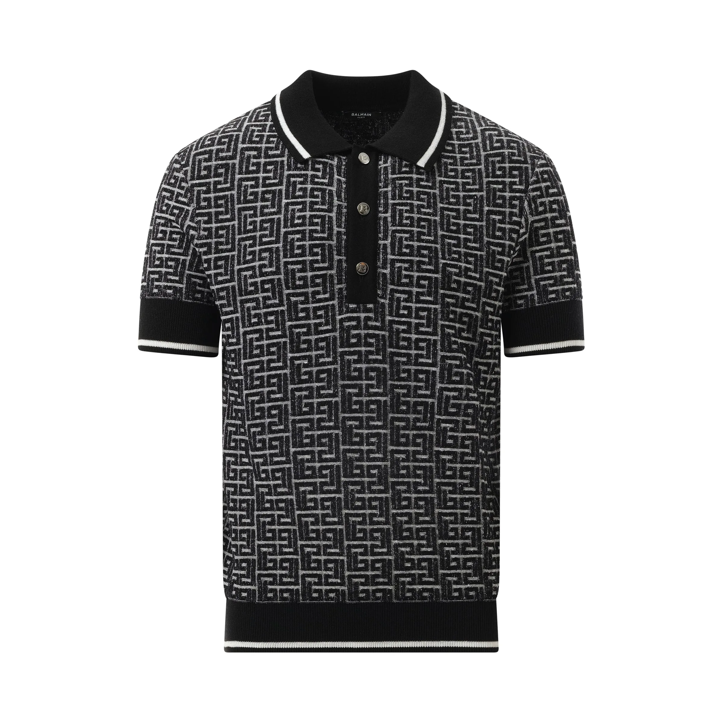 Monogram Vanise Knit Polo in White/Black sold by MARAIS product image thumbnail 2