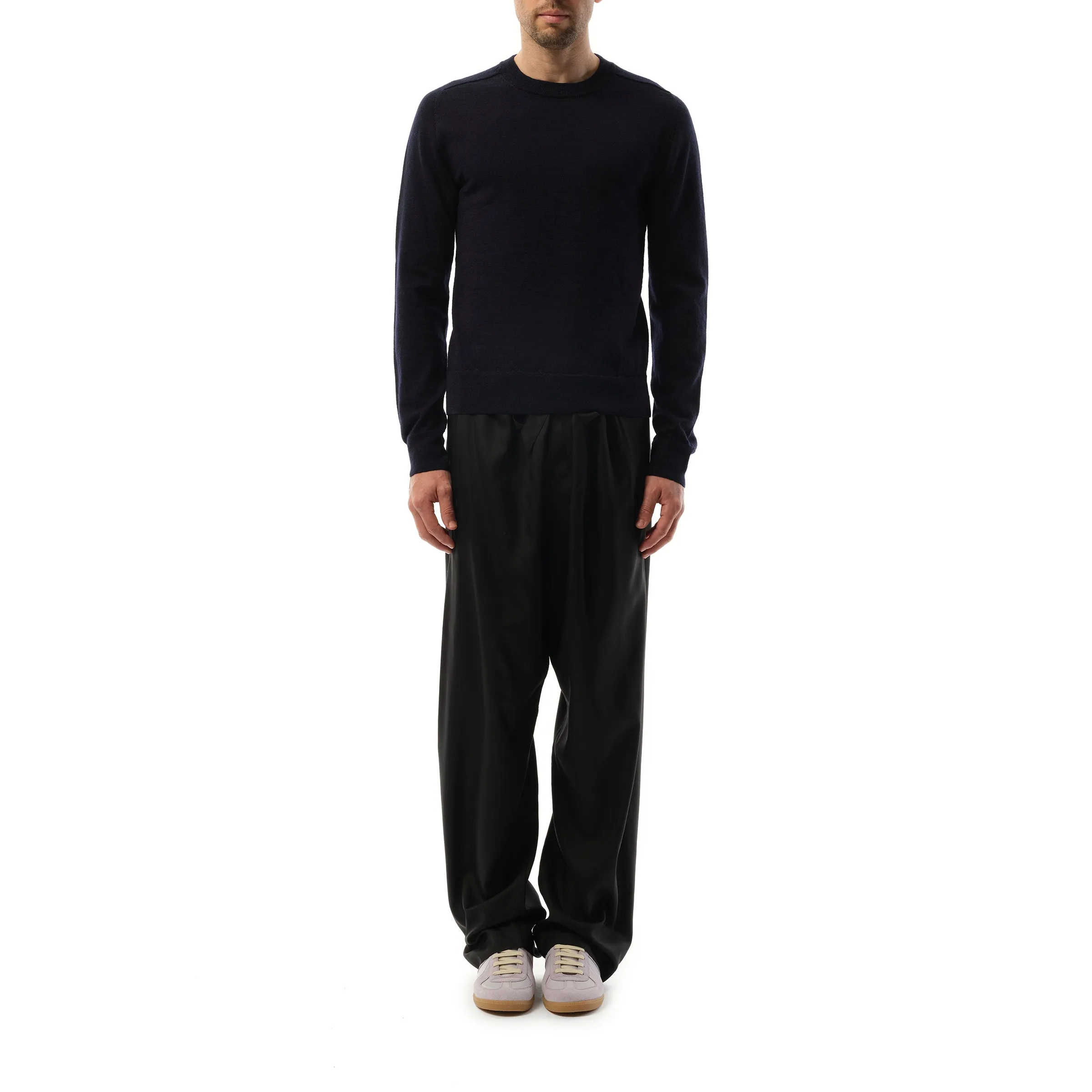 Wool Crewneck Sweater in Dark Blue sold by MARAIS product image thumbnail 4